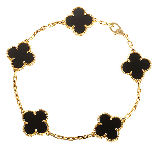 ヴァンクリーフ＆アーペル ヴィンテージ アルハンブラ ブレスレット --- イエローゴールド/ブラック