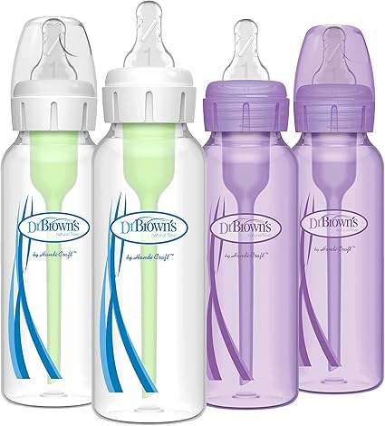Dr. Brown’s Natural Flow® Anti-Colic Options+™ Narrow Baby Bottles, 8 oz/250ml