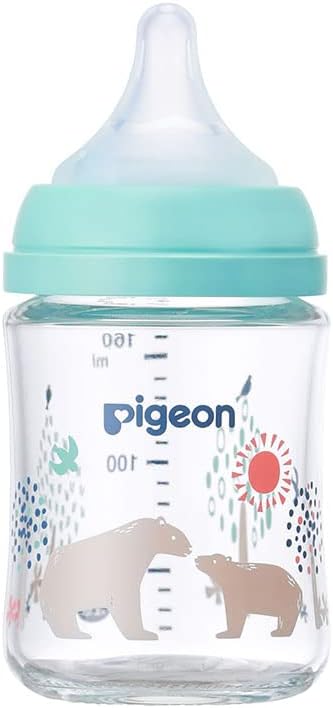 PIGEON ピジョン 母乳実感 哺乳びん 160ml 0ヵ月~ 早く冷める耐熱ガラス製 Bear ベアー キズがつきにくく衛生的