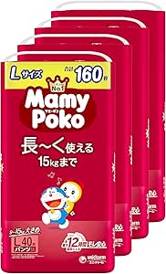 【パンツ Lサイズ】マミーポコ パンツ ドラえもん オムツ (9~15kg)160枚(40枚×4) [ケース品]