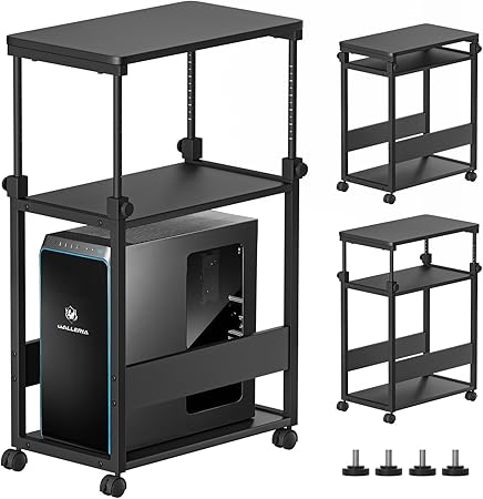 DAIWIN パソコンワゴン pcラック 昇降式 幅35×奥行60×高さ67～95cm 