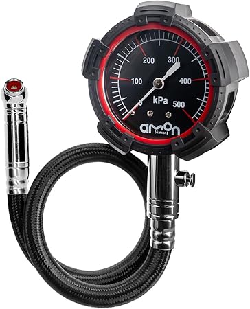 エーモン(amon) エアゲージ スタンダードグレード タイヤゲージ タイヤ空気圧の日常点検 整備用 測定 メンテナンス 衝撃に強い 高精度 ゲージ径φ51mm 