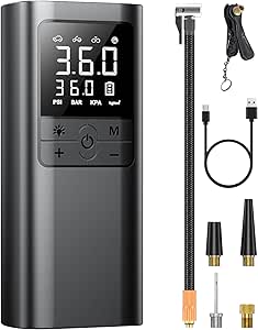 自転車 空気入れ 電動 電動空気入れ バイク 車 用 コードレス 6000mAh 大容量