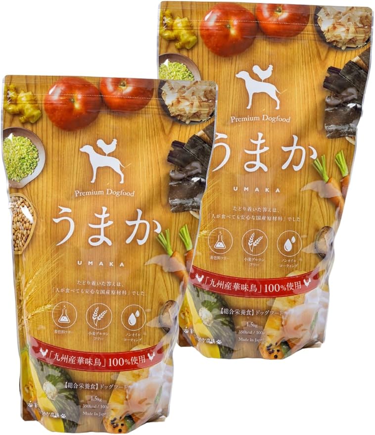  ドライ チキン 華味鳥 ヒューマングレード グルテンフリー グレインフリー 全犬種 全年齢 総合栄養食 3.0kg (1.5kg×2袋)