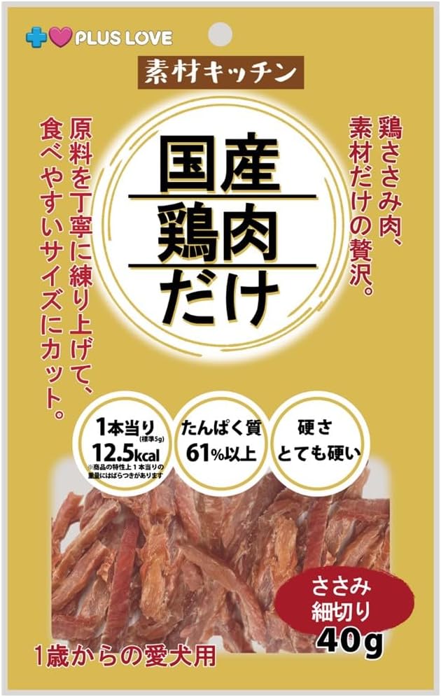 プラスラブ 素材キッチン 国産鶏肉だけ ささみ 細切り ４０ｇ